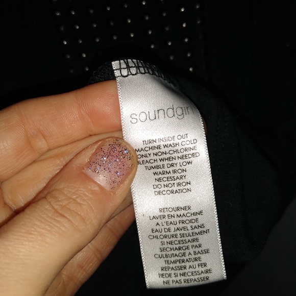 Y2K Studded Black Stretch Knit Tank Top Soundgirl Punk Metal Dot Studs - Picture 5 of 6